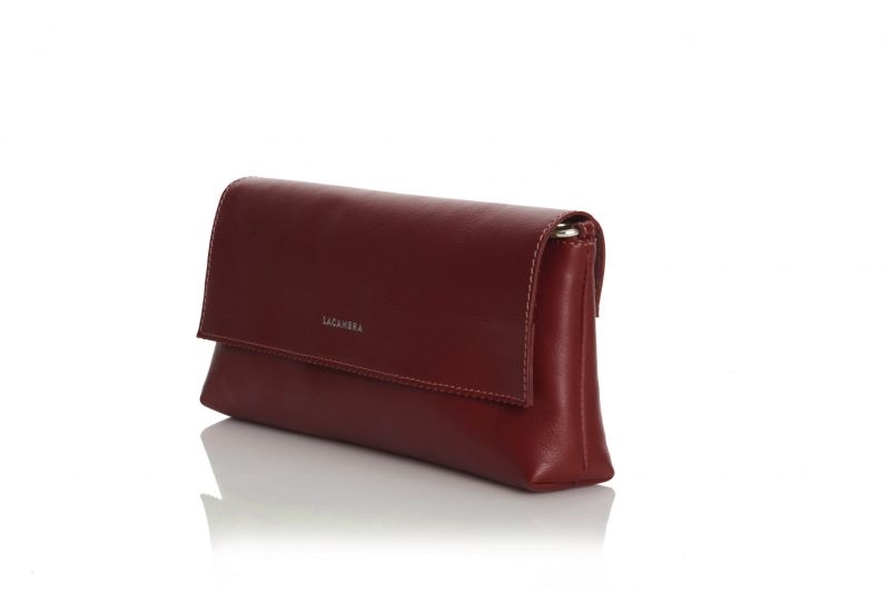 Baguette de Lacambra granate bolso modulable en blandolera o asa corta